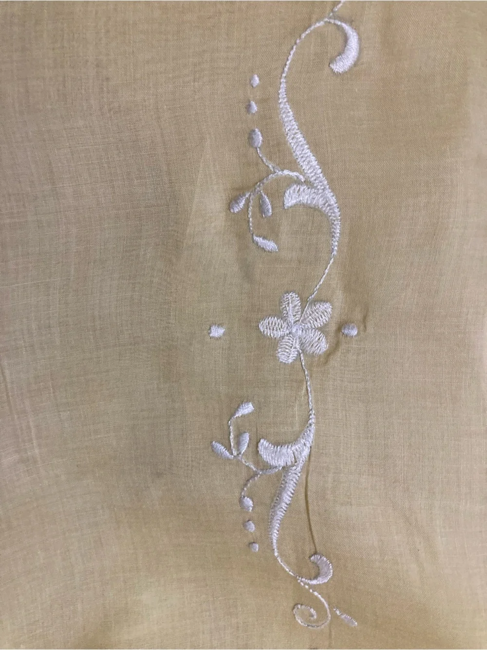 Butter Cream Embroidered Sheer Tablecloth /Napkins - Set of 8